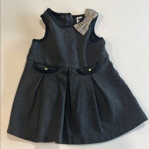 Janie and Jack - 12-18m, Gray Sleeveless A-Line Dress